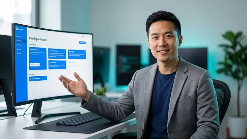 Adam Yong demonstrating Agility Writer platform